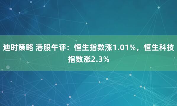 迪时策略 港股午评：恒生指数涨1.01%，恒生科技指数涨2.3%