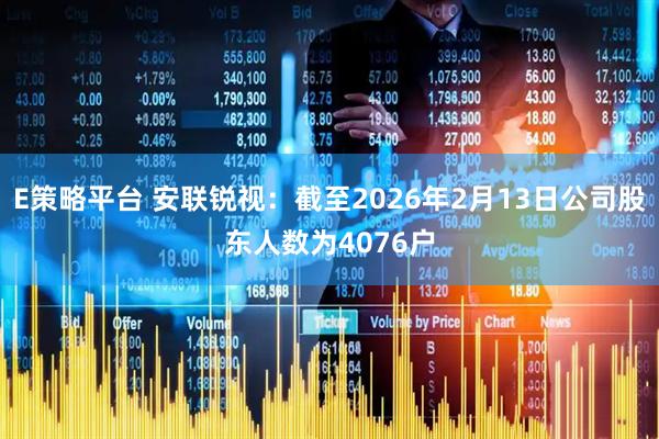 E策略平台 安联锐视：截至2026年2月13日公司股东人数为4076户